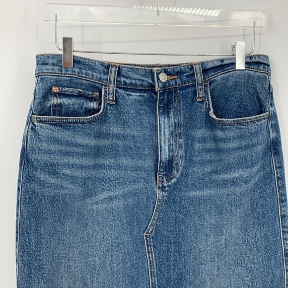 Hudson Jeans Fashion maxi denim skirt slit blue midi faded modest midi new 30 10 - Picture 3 of 7